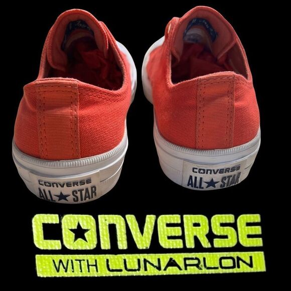 CONVERSE CHUCK TAYLOR ALL STAR II OX IN CORAL LUNARLON UNISEX M5 W7 - Picture 4 of 8